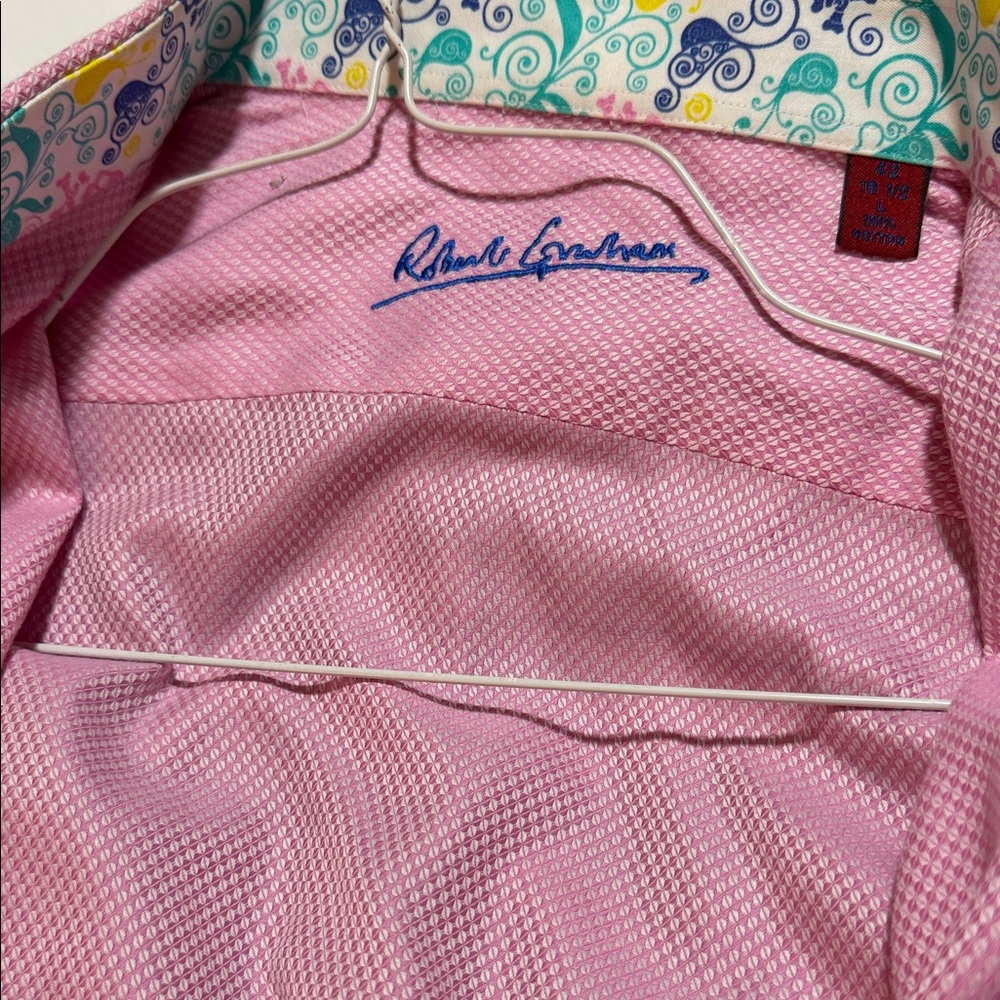 Robert Graham Pink Shirt with Vibrant Collar